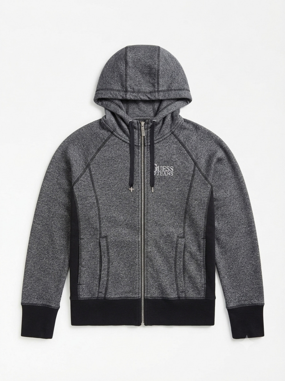 Guess Jeans charcoal heather full zip hoodie, like new condition.
